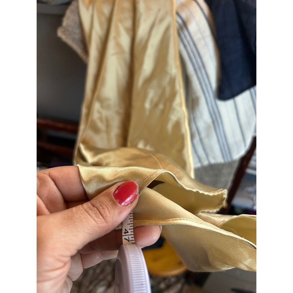 Vintage Gold Satin Slip Dress Womens Large Maxi Lingerie‎ Gloria Vanderbilt - Picture 8 of 8